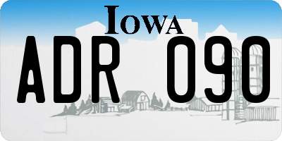 IA license plate ADR090
