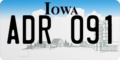 IA license plate ADR091