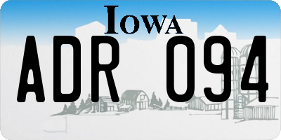 IA license plate ADR094