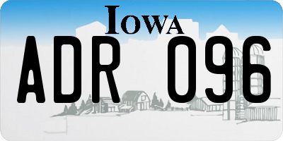 IA license plate ADR096