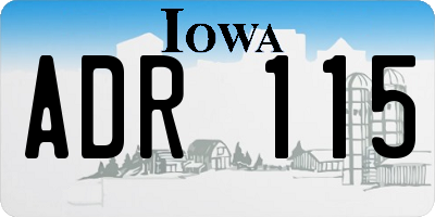 IA license plate ADR115