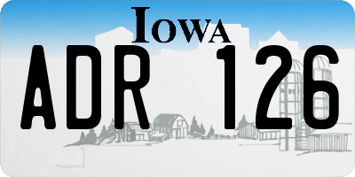 IA license plate ADR126