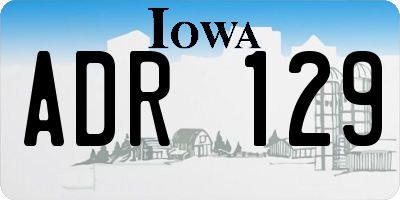 IA license plate ADR129