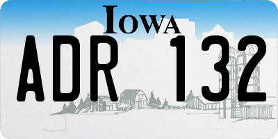 IA license plate ADR132