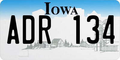 IA license plate ADR134