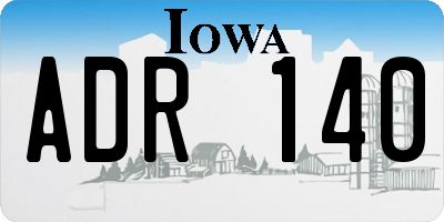 IA license plate ADR140