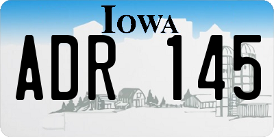 IA license plate ADR145