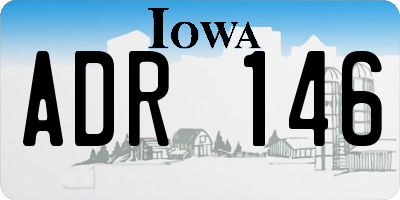 IA license plate ADR146