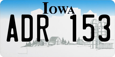 IA license plate ADR153
