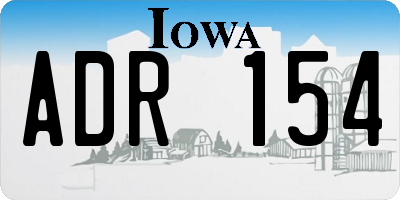 IA license plate ADR154