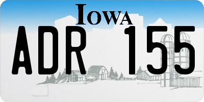IA license plate ADR155