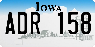 IA license plate ADR158