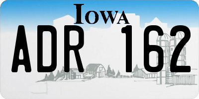 IA license plate ADR162