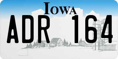 IA license plate ADR164