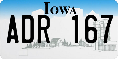 IA license plate ADR167