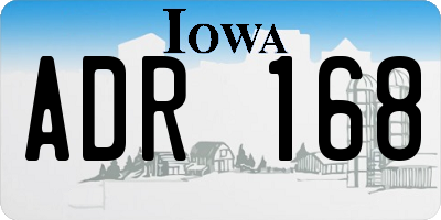 IA license plate ADR168