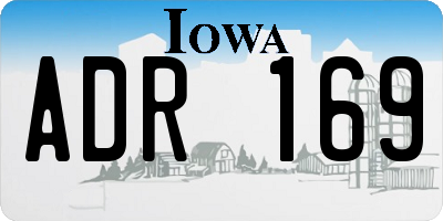 IA license plate ADR169