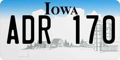 IA license plate ADR170