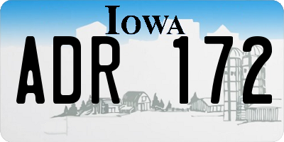 IA license plate ADR172