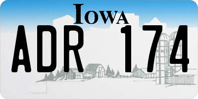 IA license plate ADR174
