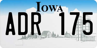 IA license plate ADR175