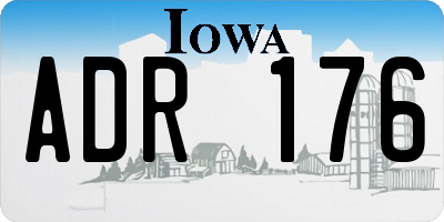IA license plate ADR176
