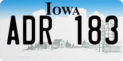 IA license plate ADR183