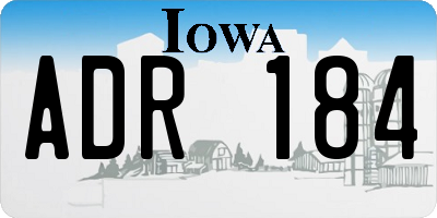 IA license plate ADR184