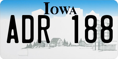 IA license plate ADR188
