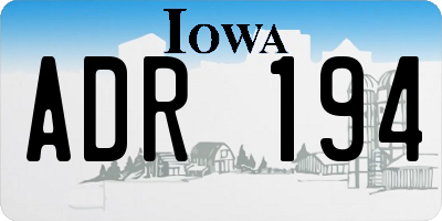 IA license plate ADR194