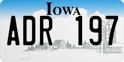 IA license plate ADR197