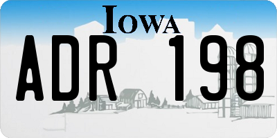 IA license plate ADR198