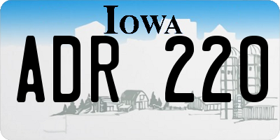 IA license plate ADR220