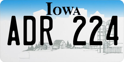 IA license plate ADR224