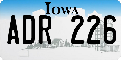 IA license plate ADR226