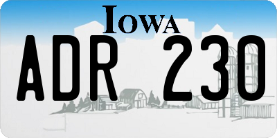 IA license plate ADR230