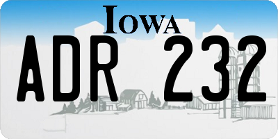 IA license plate ADR232