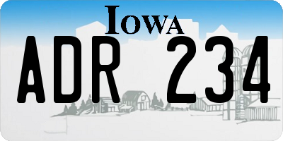 IA license plate ADR234