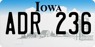 IA license plate ADR236