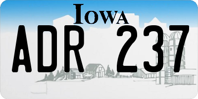 IA license plate ADR237