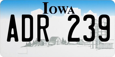 IA license plate ADR239
