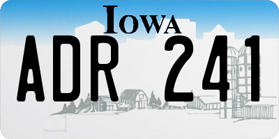 IA license plate ADR241