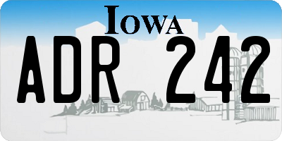 IA license plate ADR242
