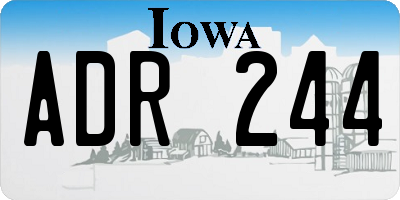 IA license plate ADR244