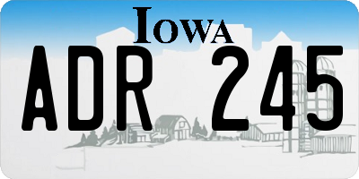 IA license plate ADR245