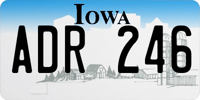 IA license plate ADR246