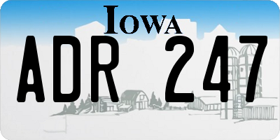 IA license plate ADR247