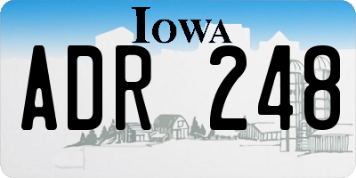 IA license plate ADR248