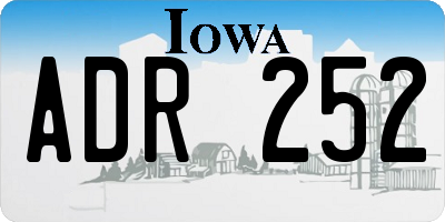 IA license plate ADR252