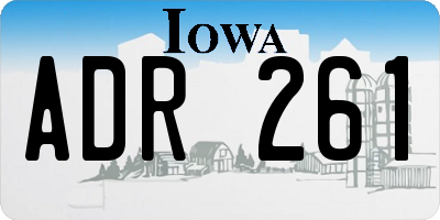 IA license plate ADR261